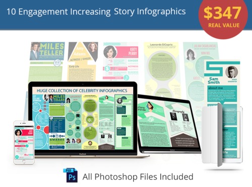 Product picture 10 Engagement Increasing Story Infographics PLR License
